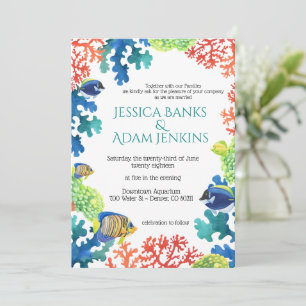 Colourful Aquarium Wedding Invitation