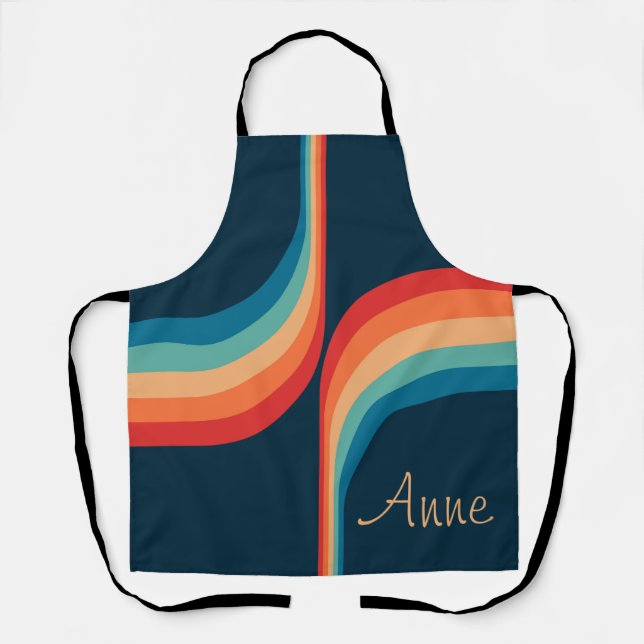 Colourful arches in retro style apron (Front)