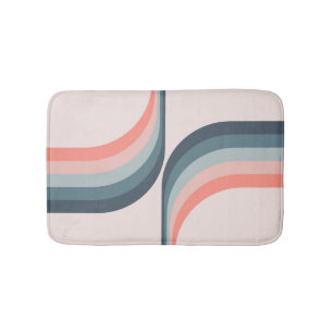 Colourful arches in retro style bath mat