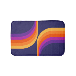 Colourful arches in retro style bath mat