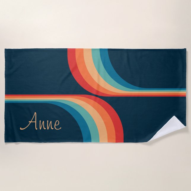 Colourful arches in retro style beach towel (Front)