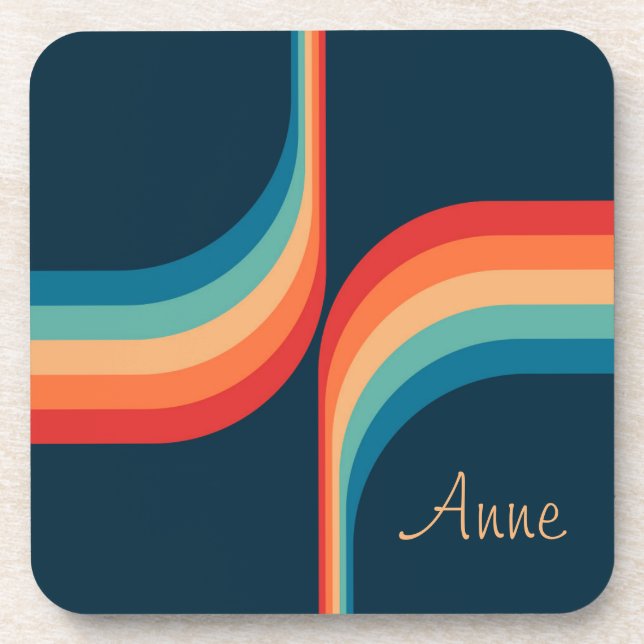 Colourful arches in retro style coaster (Front)