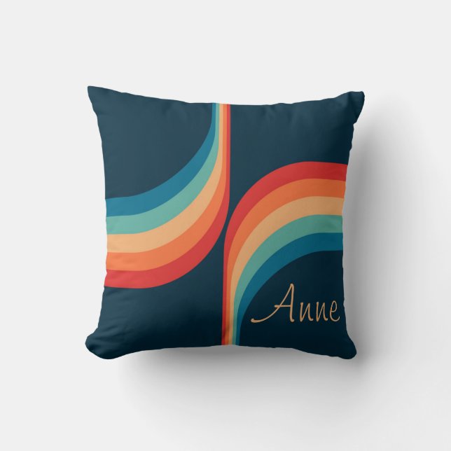Colourful arches in retro style cushion (Front)
