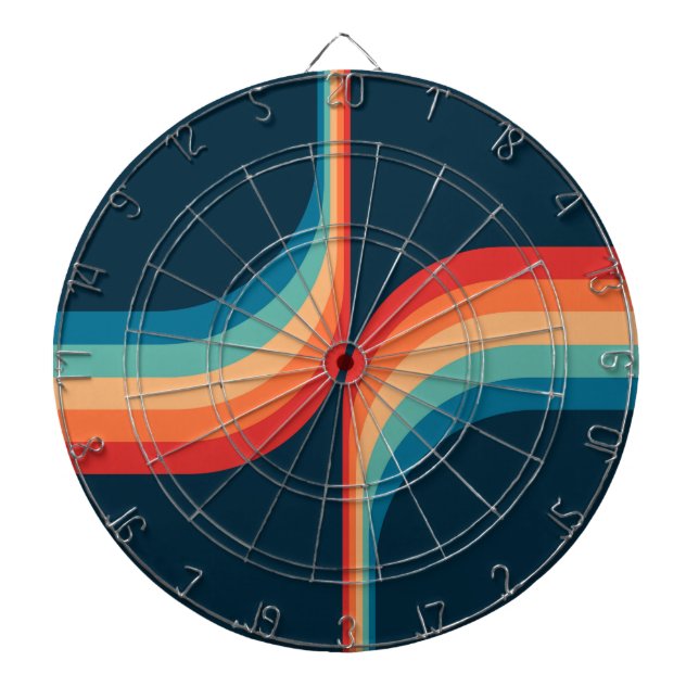 Colourful arches in retro style dartboard (Front)