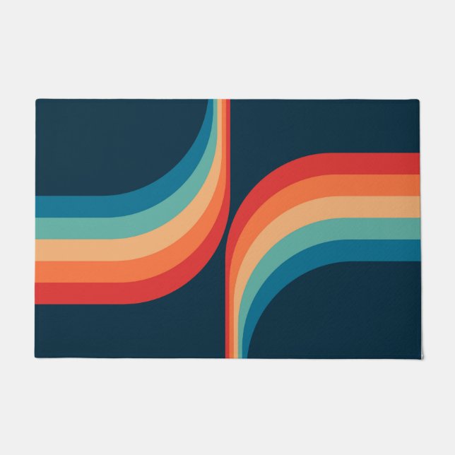 Colourful arches in retro style doormat (Front)
