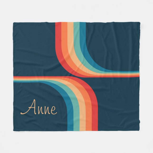 Colourful arches in retro style fleece blanket (Front (Horizontal))