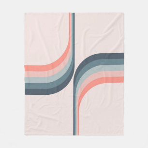 Colourful arches in retro style fleece blanket