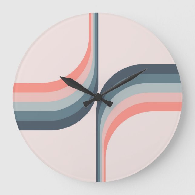 Colourful arches in retro style large clock (Front)