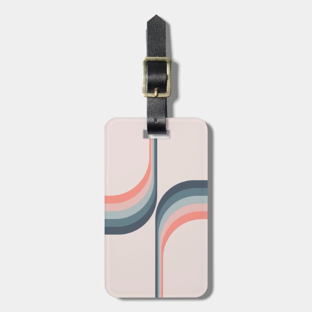 Colourful arches in retro style luggage tag (Front Vertical)