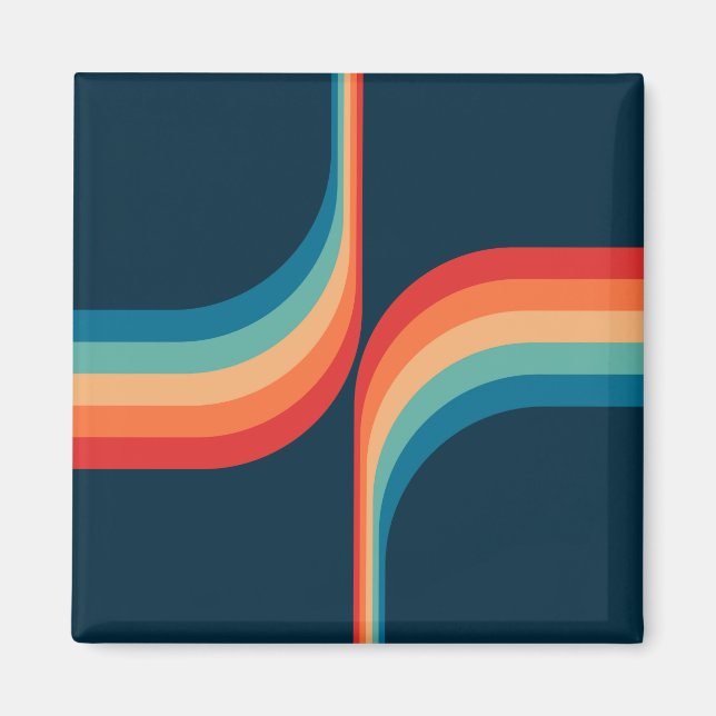 Colourful arches in retro style magnet (Front)