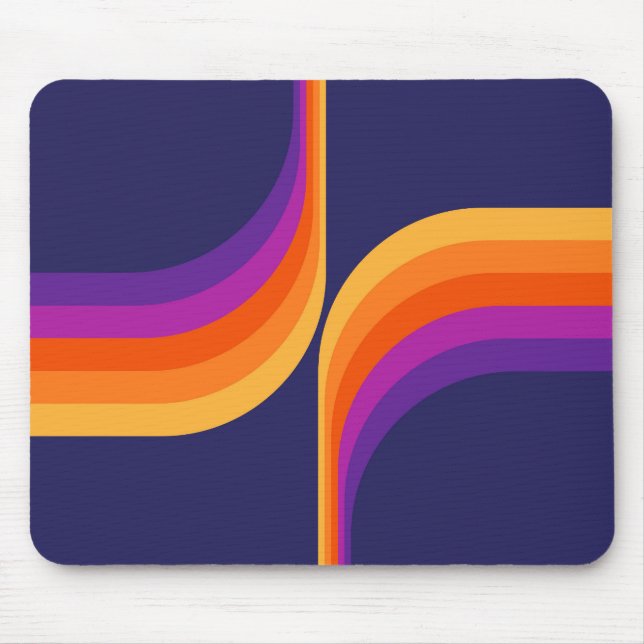 Colourful arches in retro style mouse mat (Front)