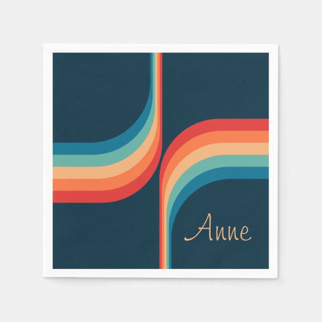 Colourful arches in retro style napkin (Front)