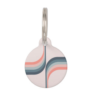 Colourful arches in retro style pet tag