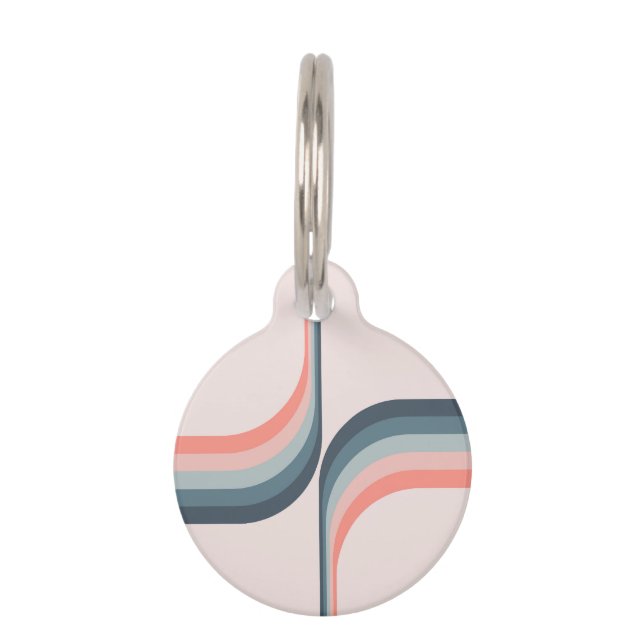 Colourful arches in retro style pet tag (Front)