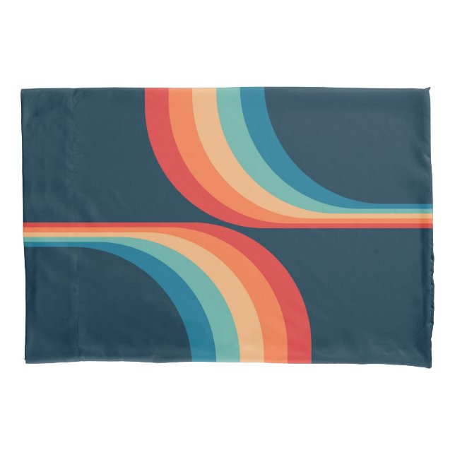 Colourful arches in retro style pillowcase (Front)