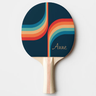 Colourful arches in retro style ping pong paddle