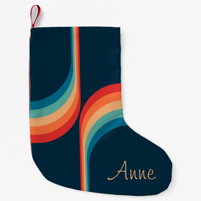 Colourful arches in retro style small christmas stocking (Front)