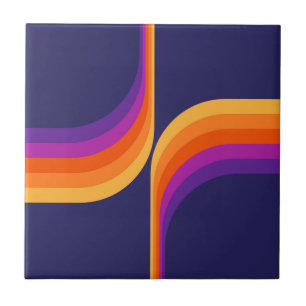 Colourful arches in retro style tile