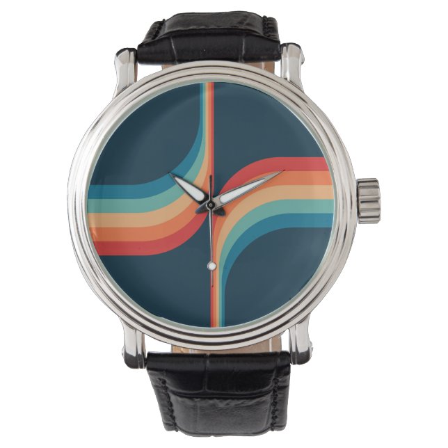 Colourful arches in retro style watch (Front)