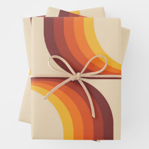 Colourful arches in retro style wrapping paper sheet