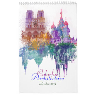 Colourful architecture calendar