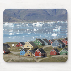 Colourful architecture of the town, Narsaq, Mouse Mat