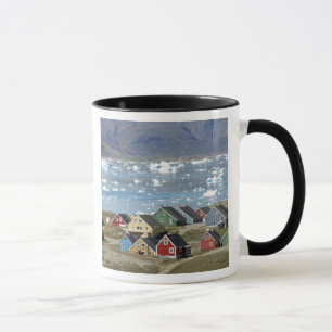 Colourful architecture of the town, Narsaq, Mug