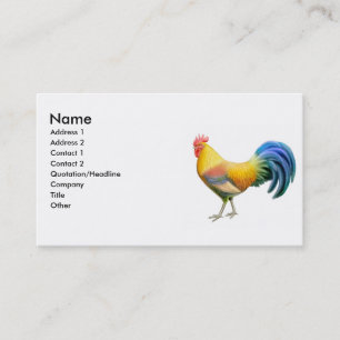 Colourful Ardenner Rooster Business Card