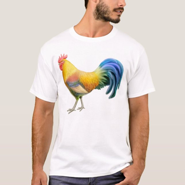 Colourful Ardenner Rooster T-Shirt (Front)