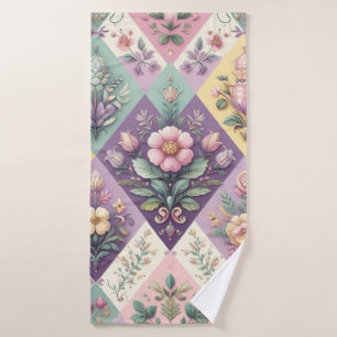 Colourful argyle pastel Easter/Spring Bath Towel
