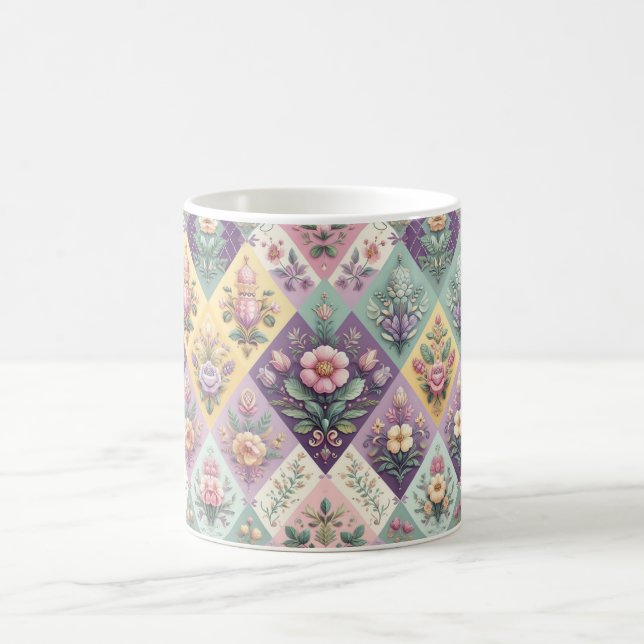 Colourful argyle pastel Easter/Spring Coffee Mug (Center)