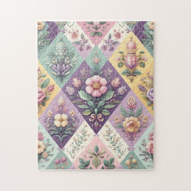 Colourful argyle pastel Easter/Spring Jigsaw Puzzle (Vertical)