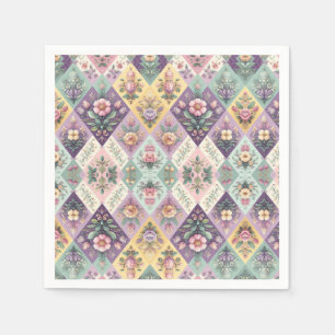 Colourful argyle pastel Easter/Spring Napkin