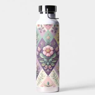 Colourful argyle pastel Easter/Spring Water Bottle
