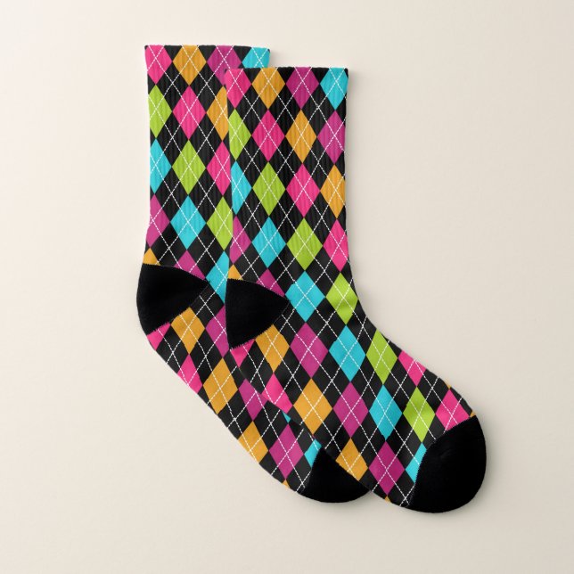 Colourful Argyle Pattern Socks (Pair)