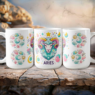 Colourful Aries Zodiac Astrology Sign Coffee Mug