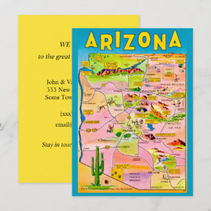 Colourful Arizona Map Moving Announcement