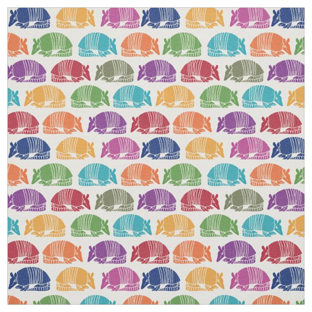 Colourful Armadillos Patterned Fabric (Swatch)