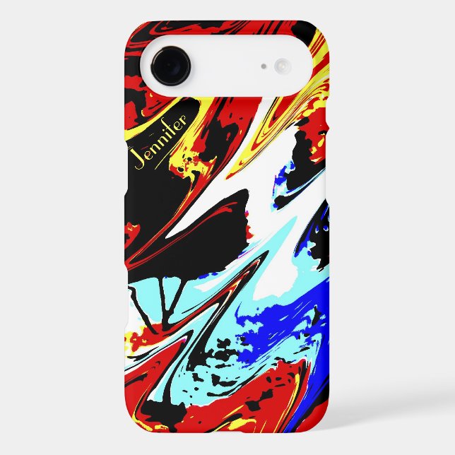 Colourful Art Abstract, Personalised with Name, Case-Mate iPhone Case (Back)