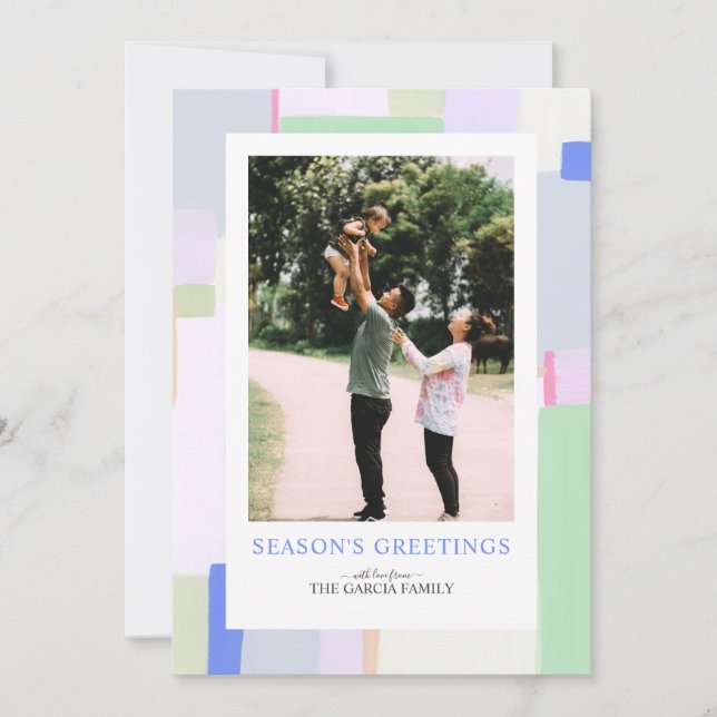 Colourful Art Christmas Holiday Photo Greeting Car (Front)