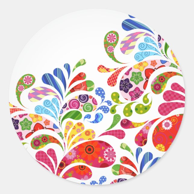 Colourful Art Classic Round Sticker (Front)