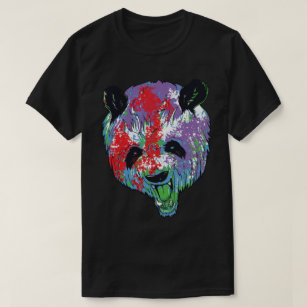 Colourful art cute panda head with panda lover T-S T-Shirt