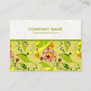 Colourful Art Deco Floral Collage Business Card