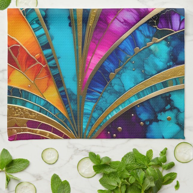 Colourful Art Deco Kitchen Towel (Creator Uploaded)