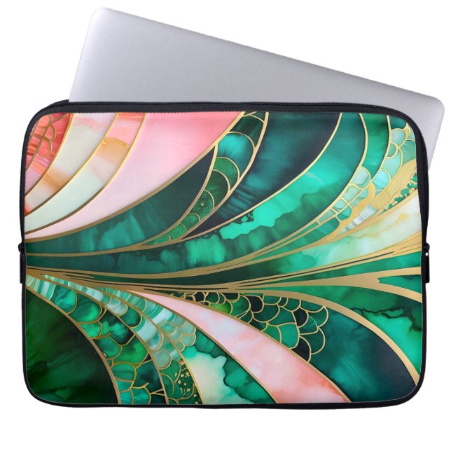 Colourful Art Deco Laptop Case (Front)