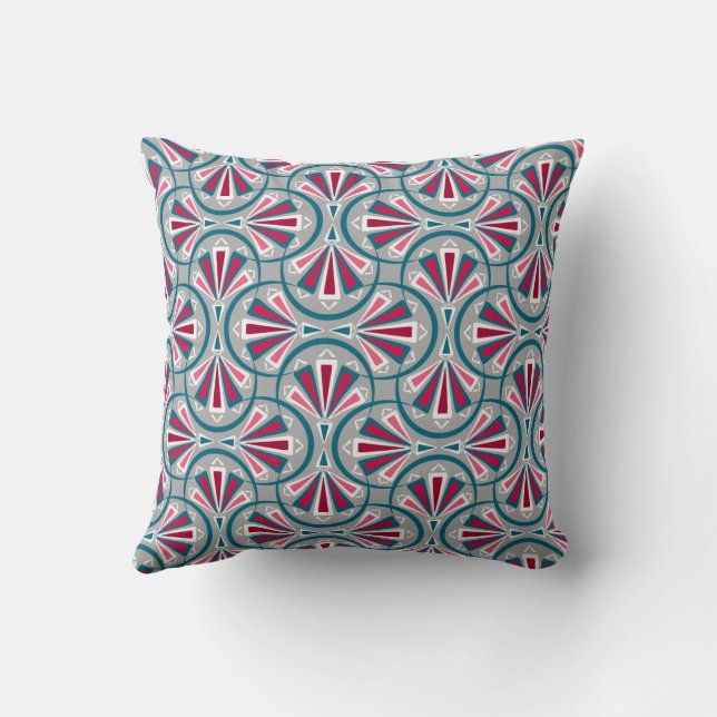 Colourful art deco pattern. cushion (Back)