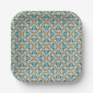 Colourful art deco pattern. paper plate