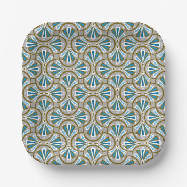 Colourful art deco pattern. paper plate (Front)