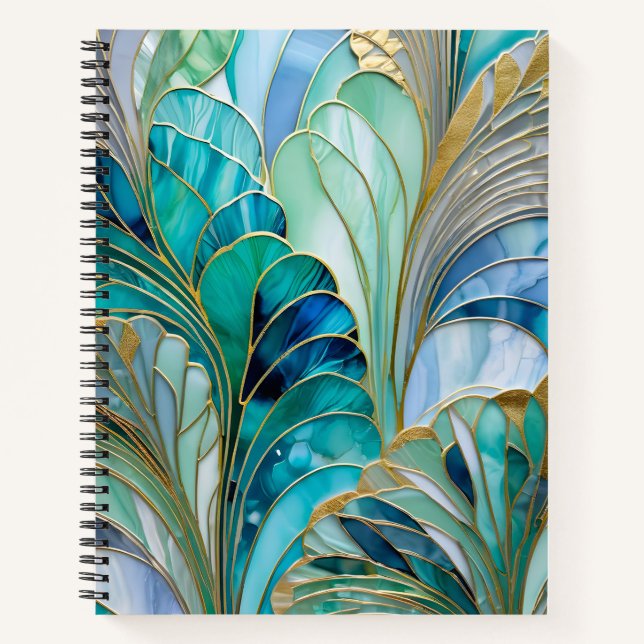 Colourful Art Deco Spiral Notebook (Front)