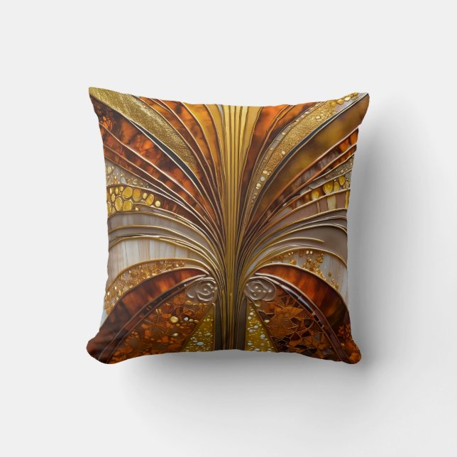 Colourful Art Deco Square Throw Pillow (Front)
